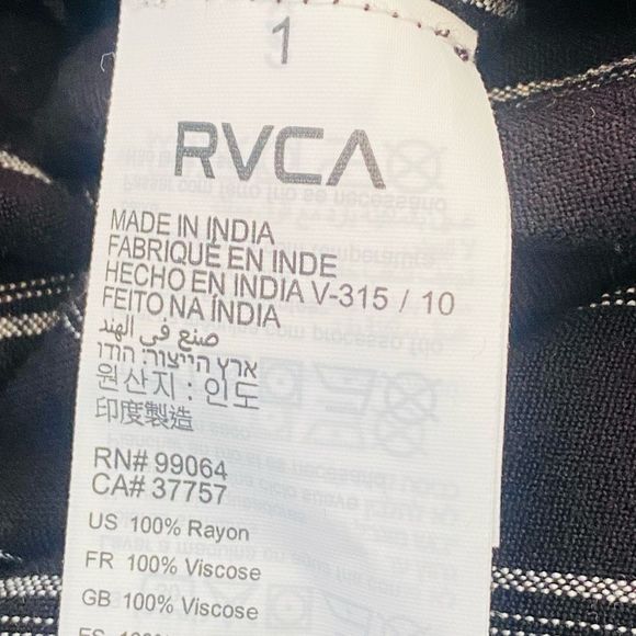 RVCA Pop Out Jumpsuit Black White Sleeveless M Pockets - Picture 11 of 13